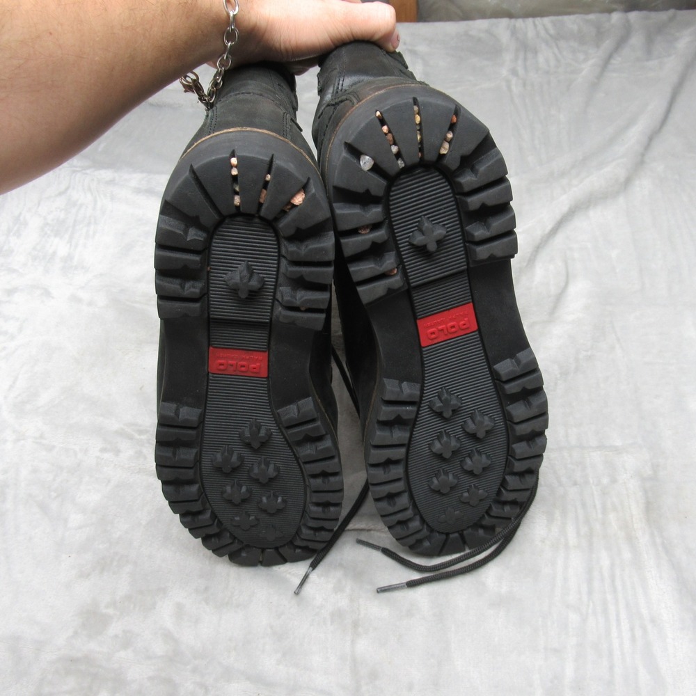 Polo Ralph Lauren Mens 9.5D Wolcott Boots BLK Leather Buckle Work Combat Ranger - Picture 9 of 16